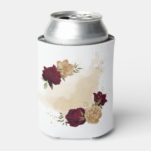Tussen groen beige goud botanisch blikjeskoeler (Blikje Voorkant)