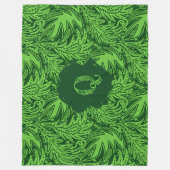 Tussen het blad Monogram Groen Fleece Deken (Voorkant)