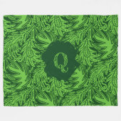 Tussen het blad Monogram Groen Fleece Deken (Voorkant (Horizontaal))