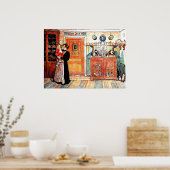 Tussen Kerstmis en New Aco, Carl Larsson art Poster (Keuken)