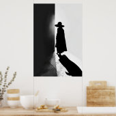 Tussen licht en schaduw: een minimalistisch silhou poster (Keuken)