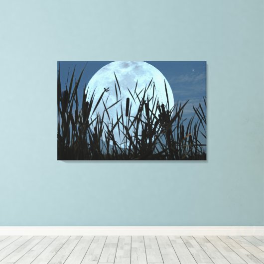 Tussen Maan en Marsh Canvas Art Print (Insitu (Houten vloer))