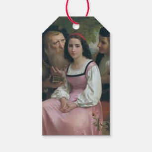 Tussen rijkdom en liefde (door Bouguereau) Cadeaulabel