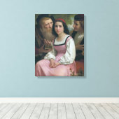 Tussen rijkdom en liefde (door Bouguereau) Canvas Afdruk (Insitu (Houten vloer))