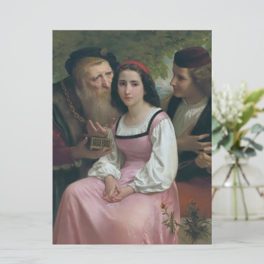 Tussen rijkdom en liefde (door Bouguereau) Kaart (Staand voorkant)