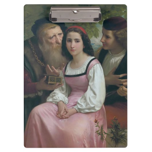 Tussen rijkdom en liefde (door Bouguereau) Klembord (Voorkant)