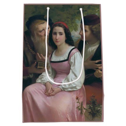 Tussen rijkdom en liefde (door Bouguereau) Medium Cadeauzakje (Achterkant)