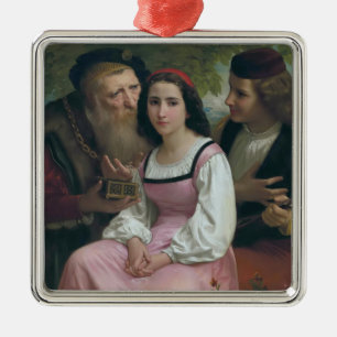 Tussen rijkdom en liefde (door Bouguereau) Metalen Ornament