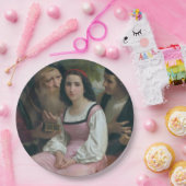 Tussen rijkdom en liefde (door Bouguereau) Papieren Bordje (Feest)