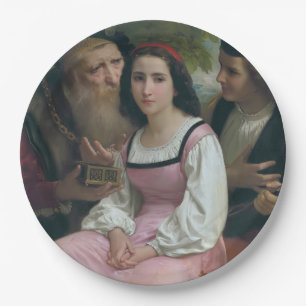 Tussen rijkdom en liefde (door Bouguereau) Papieren Bordje