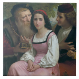 Tussen rijkdom en liefde (door Bouguereau) Tegeltje