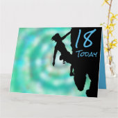 Tussen rots en hemel, klimmer 18th Birthday-kaart Kaart (Gele Bloem)