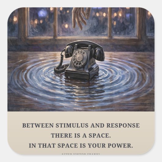 Tussen Stimulus en Respons — Frankl Sticker (Voorkant)