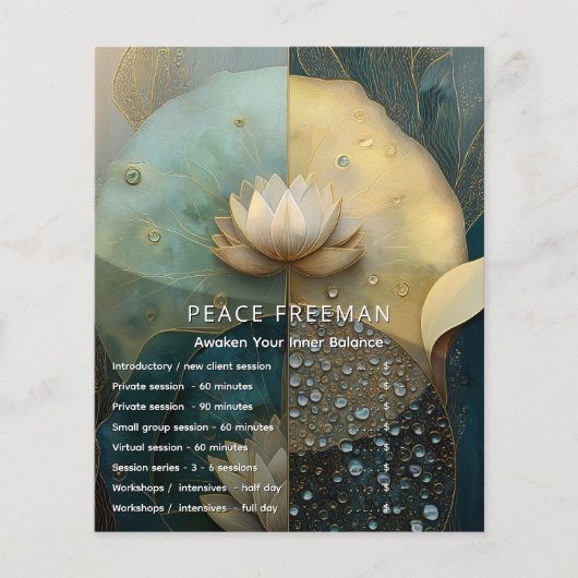 Tussen Water en Licht | Lotus Bloem Design Flyer (Voorkant)