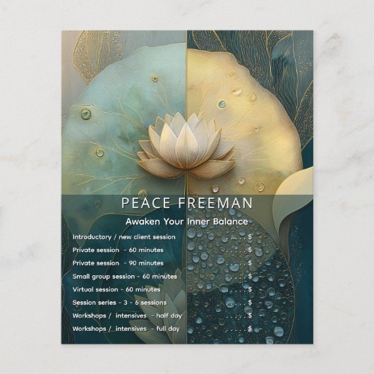 Tussen Water en Licht | Lotus Bloem Design Flyer (Voorkant)