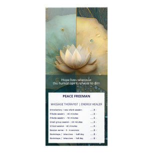 Tussen Water en Licht   Lotus Bloem Design Reclamekaart