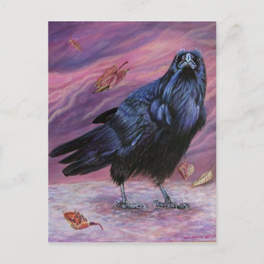 Tussen Worlds Raven Briefkaart door Michaeline McD (Voorkant)