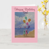 Tussen zussen, Birthday Kaart (Gele Bloem)