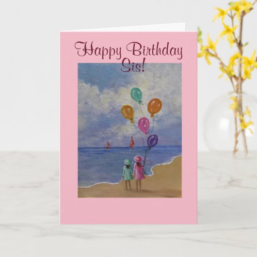 Tussen zussen, Birthday Kaart (Gele Bloem)