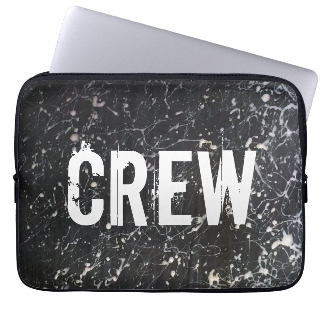 TUSSENBEMANNING voor verf | Kool en wit Laptop Sleeve (Voorkant)