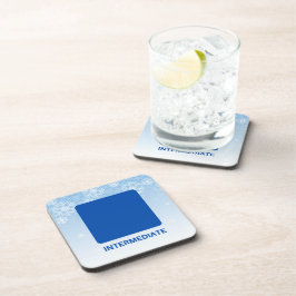 Tussenliggend blauw vierkant skipad teken bier onderzetter