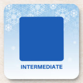 Tussenliggend blauw vierkant skipad teken bier onderzetter (Voorkant)