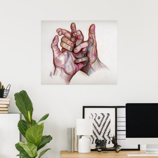 tussenliggende handen poster (Thuiskantoor)