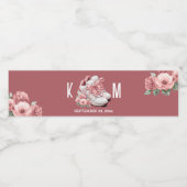 Tussenloper met initiaal Bloemige sneakers Bruidsm Waterfles Etiket (Enkel label)