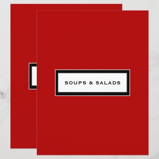 Tussenvoegsel ontvangen | Soep en Salades | Rood z (Voorkant / Achterkant)