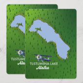 Tustumena Lake Reis kaart (Voorkant / Achterkant)