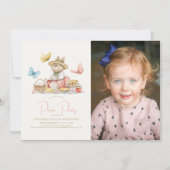 Tuta met vlinders Picknick Meisje 1e verjaardag Fo Kaart (Voorkant)