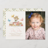 Tuta met vlinders Picknick Meisje 1e verjaardag Fo Kaart (Voorkant / Achterkant)
