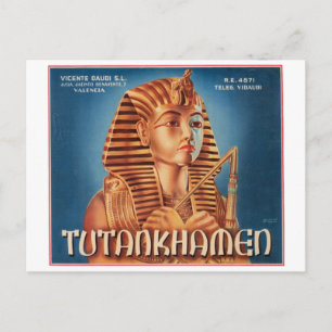  Tutankhamen Etiket op vruchten Briefkaart