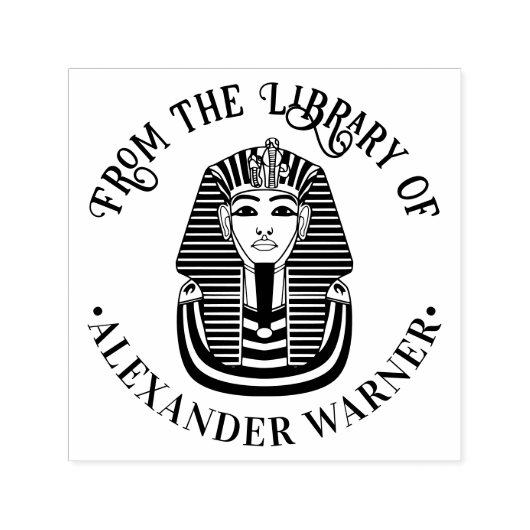 Tutankhamen Funerary Mask Bibliotheek Boeknaam Zelfinktende Stempel (Design)