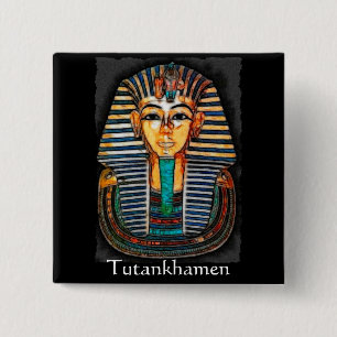 TUTANKHAMEN Pharaoh Gift Range Vierkante Button 5,1 Cm