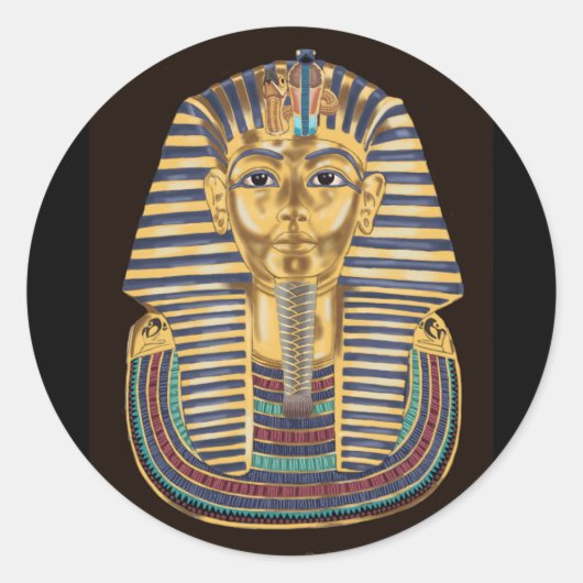 Tutankhamon's Golden Mask Ronde Sticker (Voorkant)