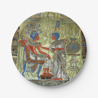 Tutankhamon's troon papieren bordje