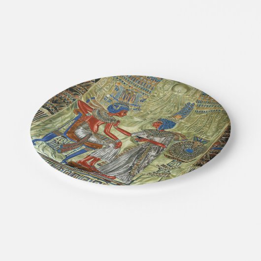 Tutankhamon's troon papieren bordje (Gekanteld)