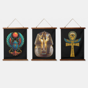 Tutankhamu - Scarabee - Ankh Hangend Wandkleed