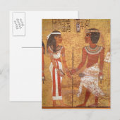 Tutankhamun en zijn vrouw Ankhesenamun Briefkaart (Voorkant / Achterkant)