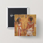 Tutankhamun en zijn vrouw Ankhesenamun Vierkante Button 5,1 Cm (Voorkant /achterkant)