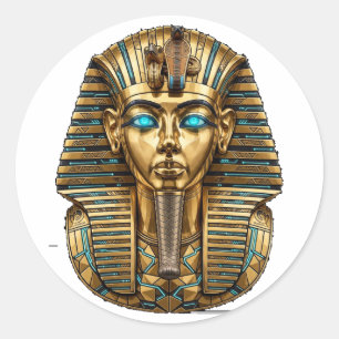 Tutankhamun Gouden Farao Ronde Sticker