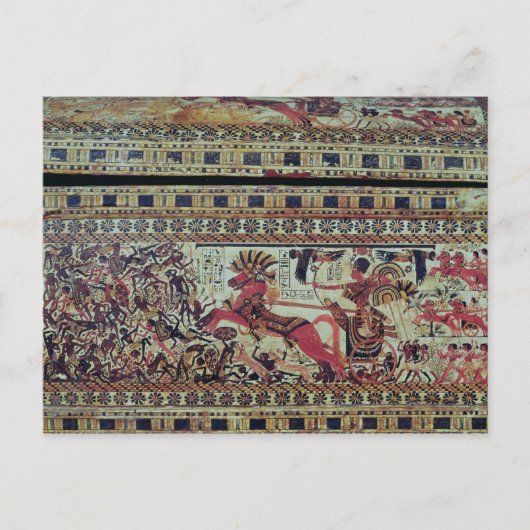 Tutankhamun over zijn chariot die Afrika aanvalt Briefkaart (Voorkant)