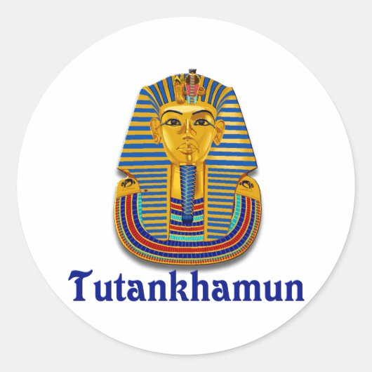 Tutankhamun Ronde Sticker (Voorkant)