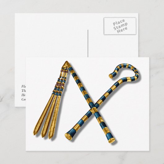 Tutankhamun’s Flail en Crook Briefkaart (Voorkant / Achterkant)