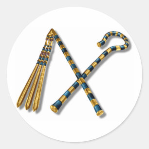 Tutankhamun’s Flail en Crook Ronde Sticker