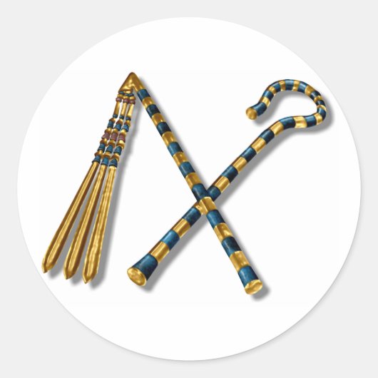 Tutankhamun’s Flail en Crook Ronde Sticker (Voorkant)
