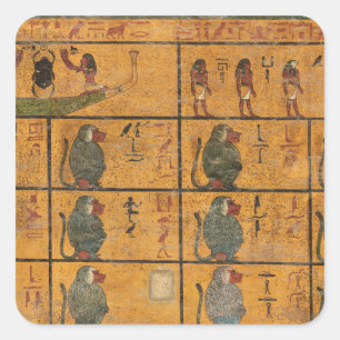 Tutankhamun Tomb, West Wall Vierkante Sticker