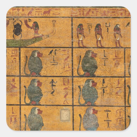 Tutankhamun Tomb, West Wall Vierkante Sticker (Voorkant)