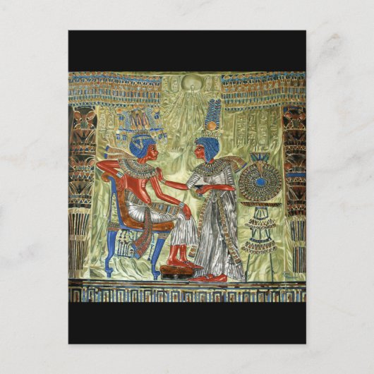 Tutankhamun's troon briefkaart (Voorkant)